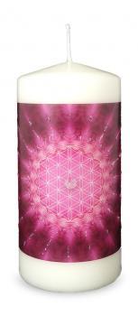 BLUME DES LEBENS pink Energiekerze 150/70